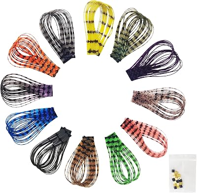 24PCS Fly Tying Silicone Rubber Legs Silicone Skirts Fly Tying Lure Making Fly Tying Supplies Fly Tying Materials 12Colors