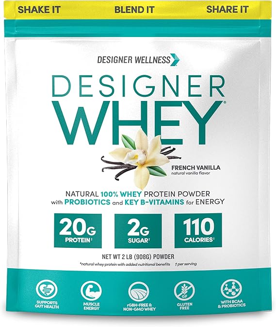 Designer Wellness, Vanilla, Designer Whey Protein Powder, 2 lb