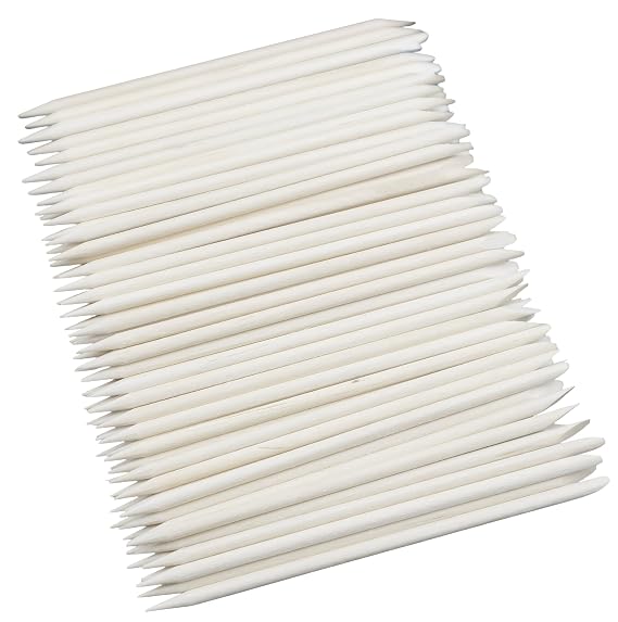 Nail Art Sticks, 100-Count Double-Ended Wood Cuticle Pushers