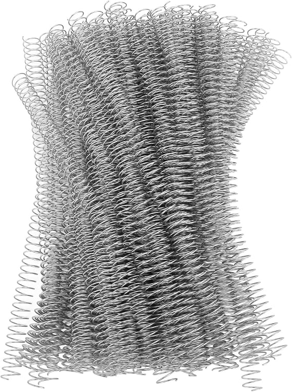 100PCS Spiral Binding Coils 14.3mm 48 Teeth 4:1 Ratio Metal Coil Bindings Spines for A4 Paper 115 Sheet Capacity(Silver)