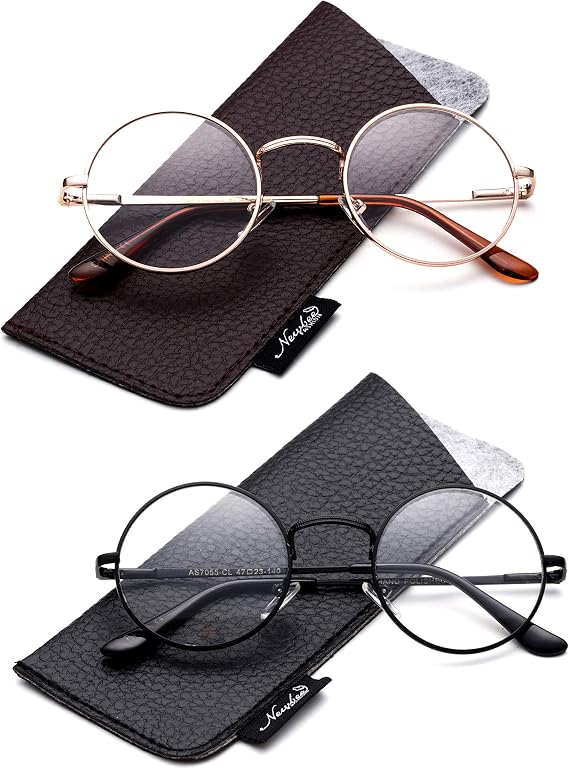 Quality Unisex Retro Round Reading Glasses Spring Hinge Stainless Steel Frame Metal Round Reading Glasses