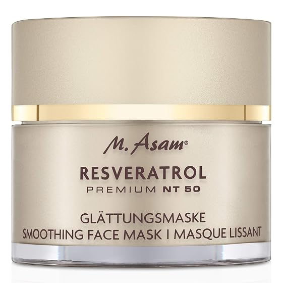 M. Asam Resveratrol Premium NT50 Smoothing Face Mask Anti-aging face mask skin care with concentrated resveratrol & hyaluronic acid for increased radiance, facial care, 1.69 Fl Oz