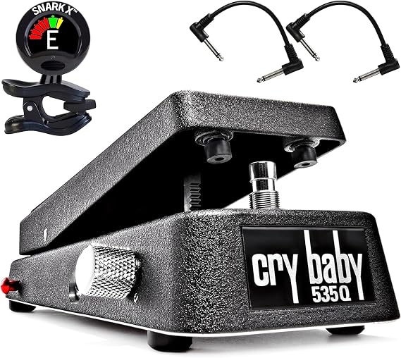 Dunlop 535Q Cry Baby Multi-Wah Pedal Bundle with 2 Patch Cables and Snark-X Tuner
