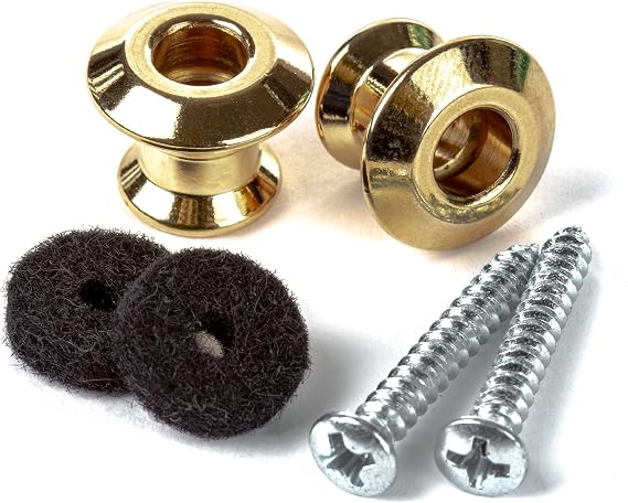 Jim Dunlop Straplok Dual Design Strap Button Set - Gold