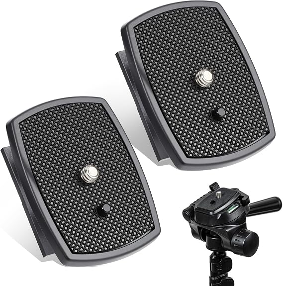 2 PCS Universal 43x43mm Quick Release Plate Set for Tripods, Camera Mounting Adapter Parts Replacement with Screws Camera Tripods Ball Head Quick Release Plate Replacement Quick-Release System