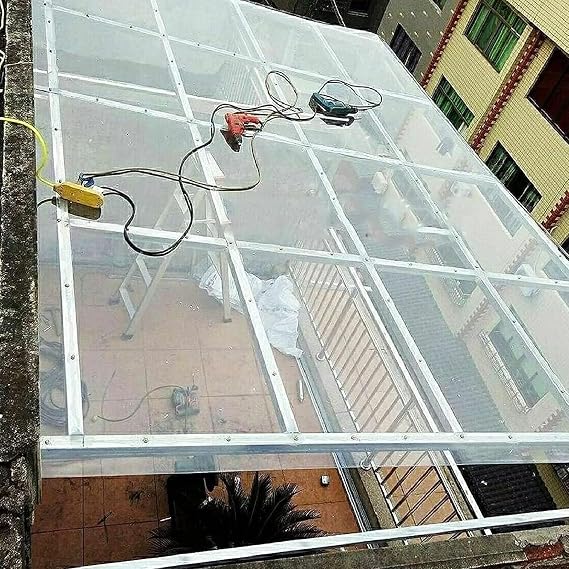 Polycarbonate Roofing Sheet Polycarbonate Sheets Clear Acrylic Plastic Sheet,Replacement Roofing Sheets,Waterproof Insulation Greenhouse Roofing Cladding Panels Canopy Outdoor Awning Shelter,Easy to