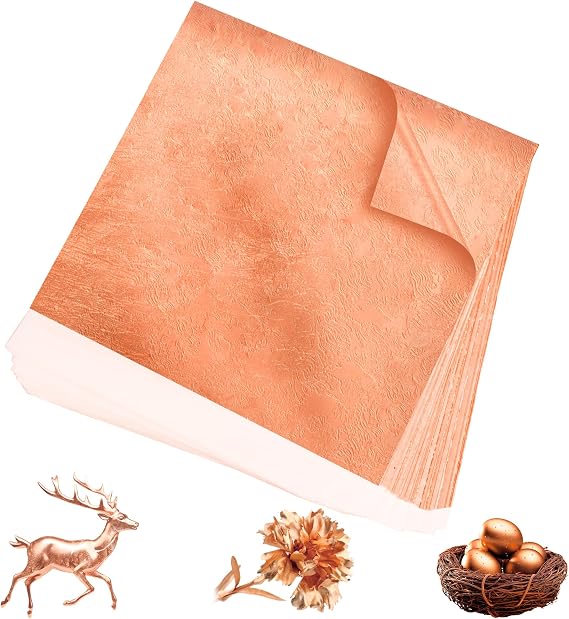 300Pcs Gold Leaf,5.1"x5.1" Gold Leaf Sheets for Art & Craft,Gold Foil Paper