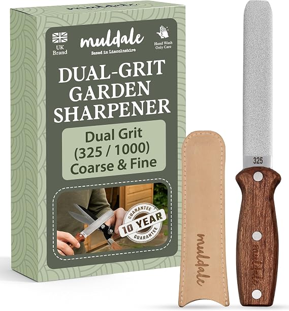 Muldale Secateurs Sharpener - Titanium Grit Dual Sided Garden Tool