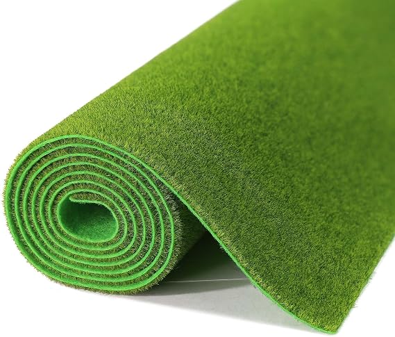 CP413GY Artificial Model Grass Mat Trains Grass Green 40 x 99cm or 16"x 38"for Decoration Craft Scenery Model DIY (3mm(0.11inch))