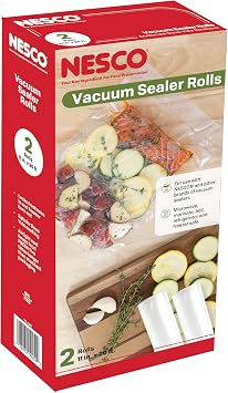 NESCO VS04R Vacuum Sealer Rolls for Home Food Storage, CustomSize 11Inch Bags Compatible with Nesco and Most Vacuum Sealers