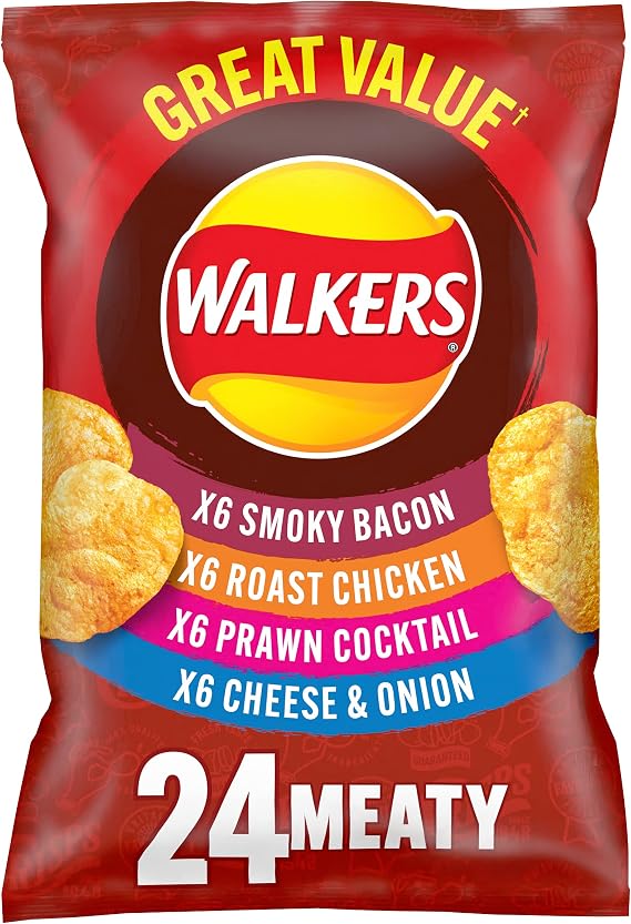 Walkers Snack Foods Ltd Meaty Variety Multipack Crisps 24 x 25g