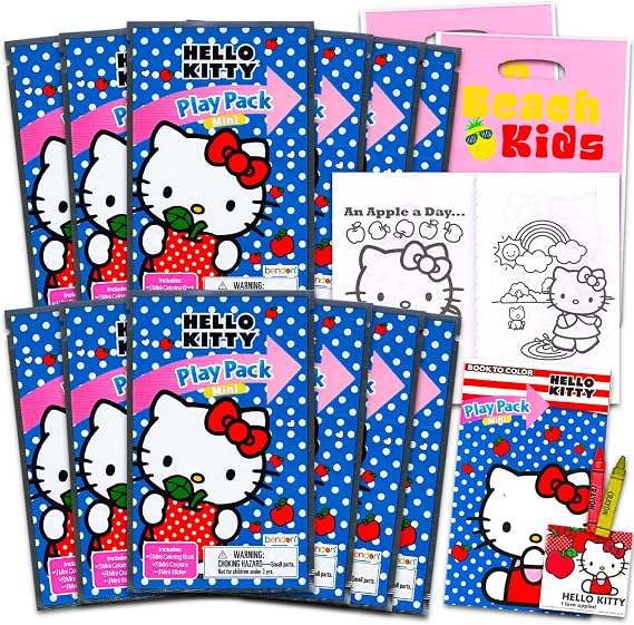 Hello Kitty Party Favors for Kids Bundle - 12 Mini Activity Packs