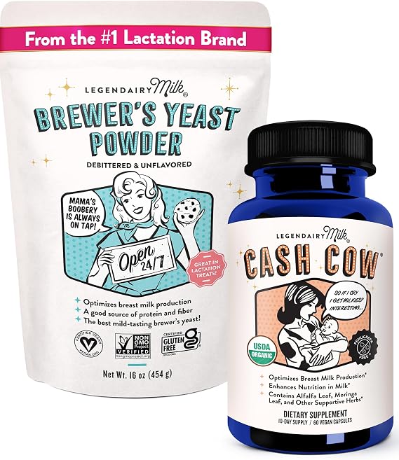 Legendairy Milk Cash Cow + Brewer's Yeast - Breastfeeding Supplement for Milk Supply Increase - Fenugreek-Free, Non-GMO & Gluten Free