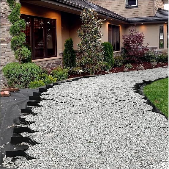 2" Thick Gravel Ground Grid 3ft/ 5ft/ 10ft/ 15ft/ 20ft/25ft/ 30ft Stabilization Grids, Geo Grid Driveway Stabilization Grids-Geocell Ground Grid for Landscaping Parking Lots Garden(1m x 2m (3.