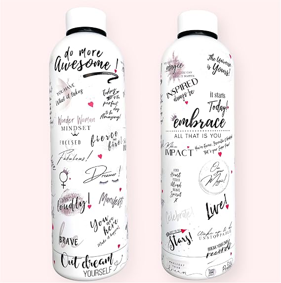 24oz Motivational Water Bottle Be Unstoppable, Stainless Steel, Affirmation Bottle, Positive Gift for Women, Boss Lady, Inspirational Drinkware for Gym, Office, Travel