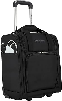 French Connection 16" Underseat Carry-On Luggage with USB/USB-C Ports, Black