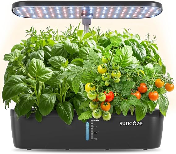 SUNCOZE Hydroponics Growing System, 12 Pods, 12.4 in Adjustable Height