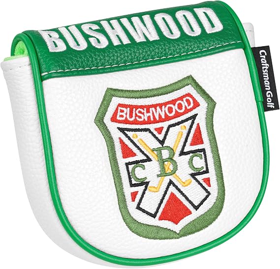 Craftsman Golf Bushwood Golf White and Green Putter Headcover Cover Protector for Blade and L.A.B. Golf DF3 Putters