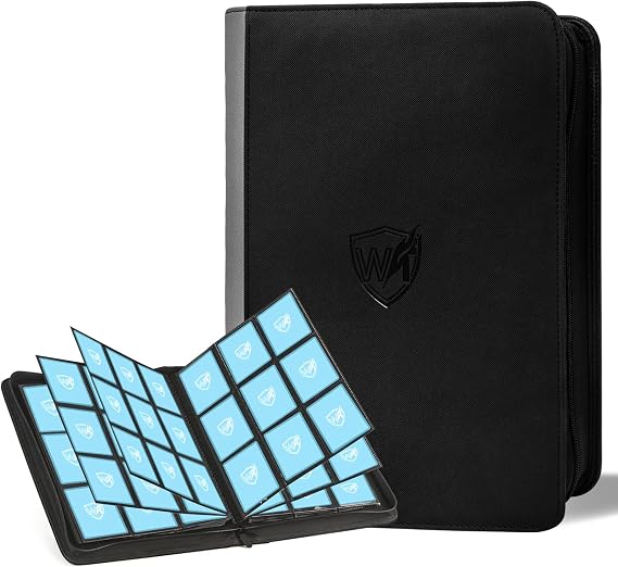 360 Pockets Card Binder, Portable Waterproof PU, Ringless Side Loading