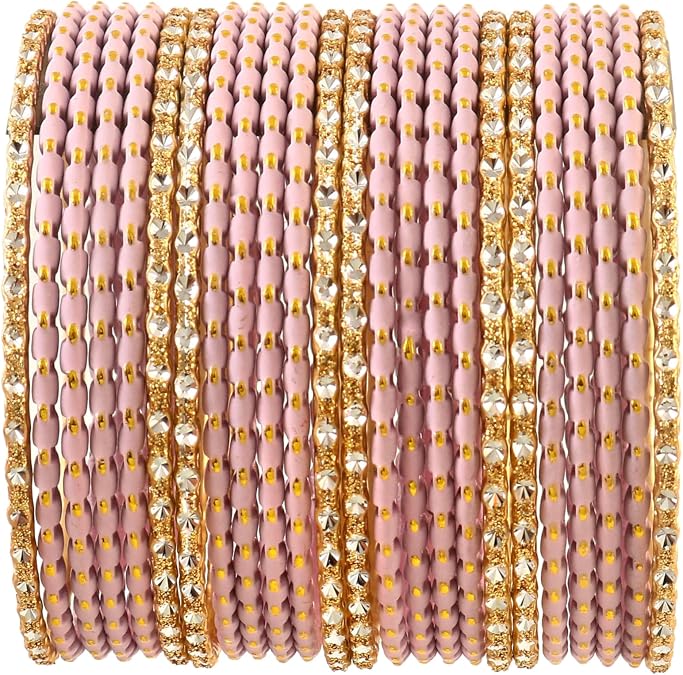 Jewar Mandi Indian Bollywood Bangle Bracelet Set for Women 24 Piece (2 Dozen) Multicolor Alloy Gold Tone Stacking Jewelry for Weddings, Parties, Festivals & Gifts