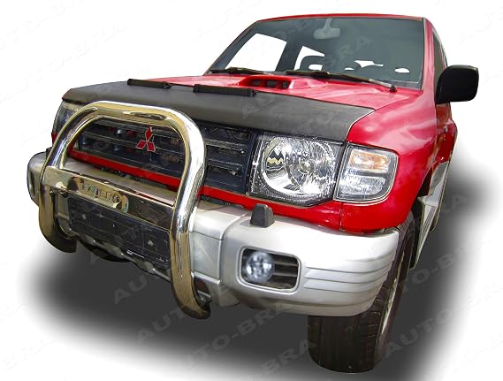 HOOD BRA Front End Nose Mask Compatible with MITSUBISHI PAJERO - SHOGUN - MONTERO 1990-2000 Bonnet Bra STONEGUARD PROTECTOR TUNING