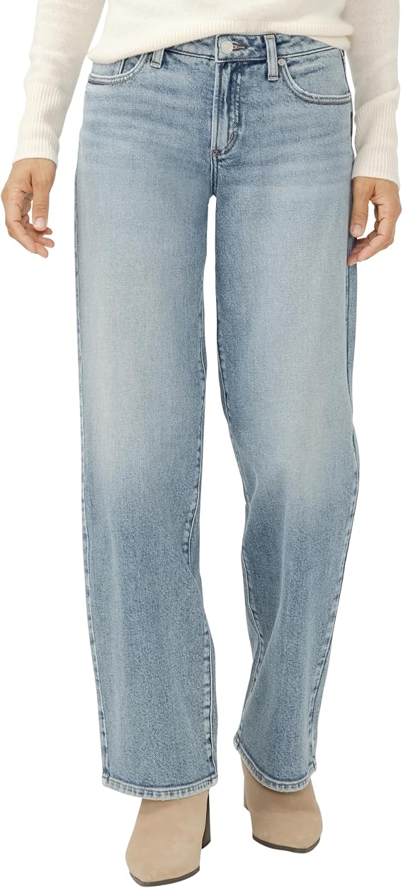 Silver Jeans Co. Women's Loose & Low Rise Straight Leg Jeans