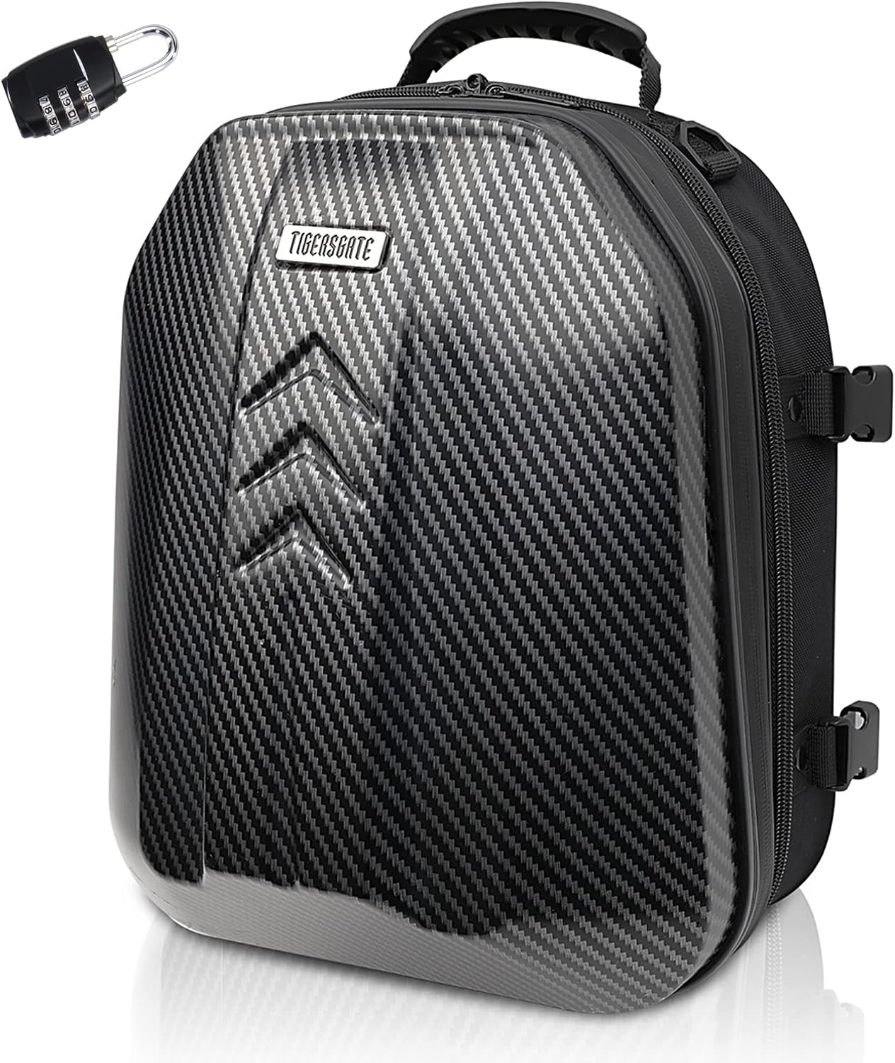 ABS Hard Shell Motorcycle Tail Bag Waterproof Motorcycle Backpack Dual Use Motorcycle Helmet Bag with Expandable Storage 29L-48L