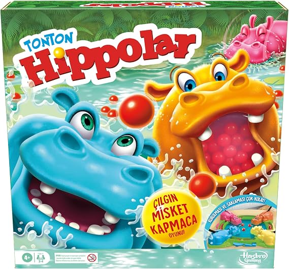 Hungry Hungry Hippos Oyunu | Anında Bilye Yeniden Fırlatma Özelliği | Kolay Kurulum ve Saklama | 4 Yaş ve Üzeri | 2-4 Oyuncu | Çocuk Oyunu | Türkçe versiyonu