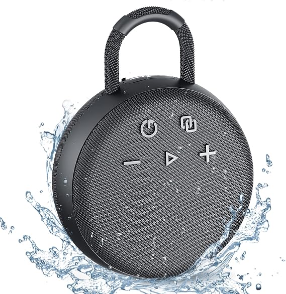 ZEALOT Bluetooth Speaker S77, IPX6 Waterproof, Portable Music Box with Carabiner, Small Bluetooth Box with SD Card, Wireless Shower Speaker for Sports, Pool, Beach, Hiking, Camping