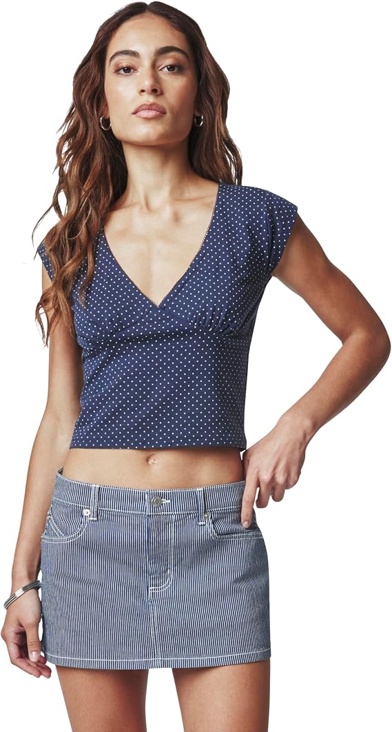 Florence by Mills Women's Americana Lace Trim Short Sleeve