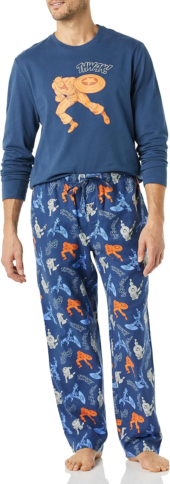 Amazon Essentials Disney | Marvel | Star Wars Men's Soft & Comfortable Flannel Pajama Sleep Sets