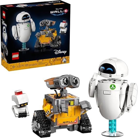 LEGO Disney & Pixar Wall-E & EVE Building Set for Adults, Ages 18+ Home Office, Book Shelf, or Room Decor for Disney Fans - Gift Ideas for Men & Women - 43279
