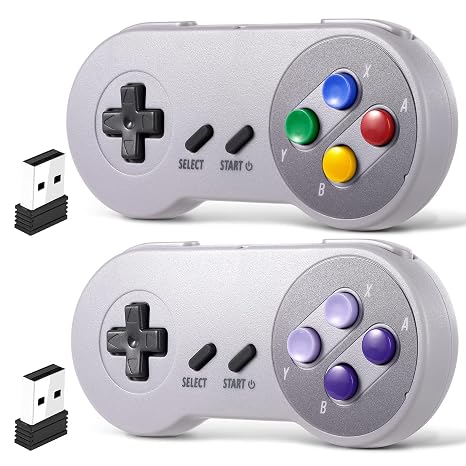 iNNEXT 2 Pack Wireless USB SNES Controller for Windows PC, macOS