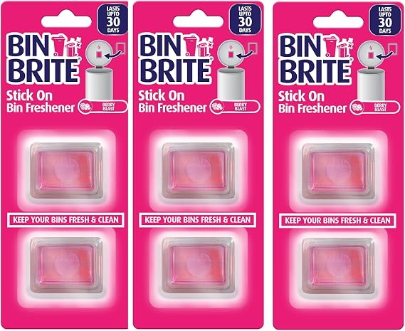2 Pack - On Bin Deodorisers - Stick on Bin Freshner - Berry Blast - Citronella & Lemongrass Scents by Bin Brite (1, Berry Blast)
