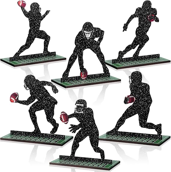 Geetery 6 Pcs Football Party Centerpieces Wooden Player Table Decorations