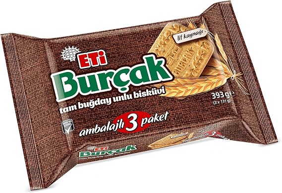 Eti Burçak Tam Buğday Unlu Bisküvi 3 x 131 g