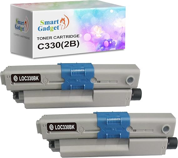 2_Pack Compatible Toner Cartridge for OKI-Data C330 Used for Type C17 C330DN C530DN C510DN C510 MC361 MC362W MC561 MC562W MFP-MC352DN Printers (High Yield 3,500 Pages,44469801 Black)