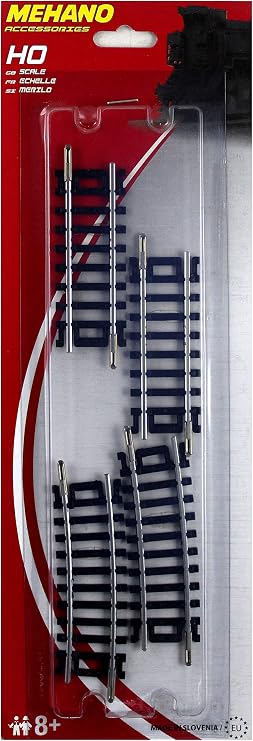 Mehano MEHANOF234 Blister Straight + 2 X 3'' Curved Track 10 / R 457,2 Mm-Made in Slovenia, Multi Colour, Inch