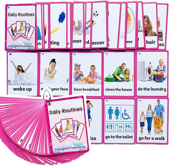 45PCS/Set Daily Routines Kids Gifts English Flash Cards Pocket Card Educational Learning Baby Toys for Children Pre-Kindergarten