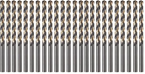 12 PCS, 1/8", Black and Gold Coated Twist Drill Bits, Pack in Plastic Bag (Pack of 2)
