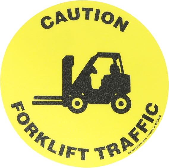 AccuformNMC Floor Sign "Caution Forklift Traffic" with Symbol