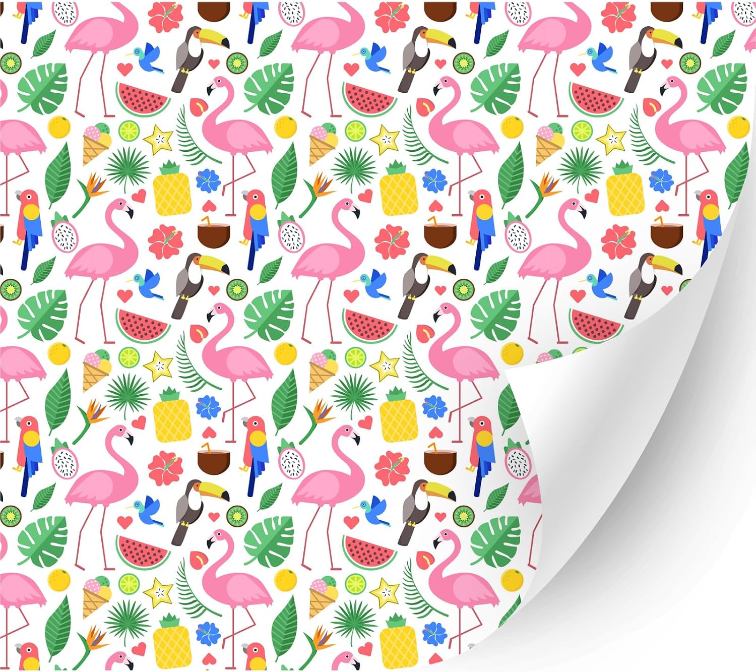 HTV4U Puff Animal Patterned Heat Transfer Vinyl Summer Tropical Birds, 20 x 3 Yards - 3D Printed Heat Press Transfer Paper, Iron on Vinyl for T-Shirt, Fabric, DIY Craft