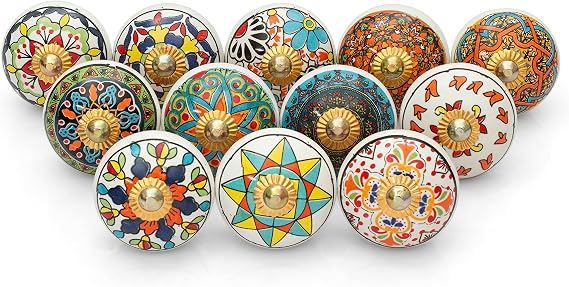 Craft Trade Door Knobs for Cupboard Assorted Multicolor Cabinet Knobs Ceramic Knobs Colorful Kitchen Furniture Pull Handles Cabinets Cupboard for