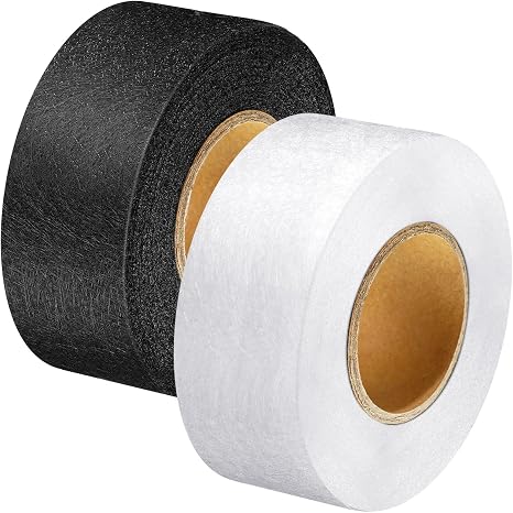 Iron on Hem Tape for Pants, Hemming Tape 1 Inch 27 Yards, 2 Pack, Black White