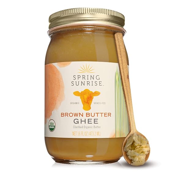 Spring Sunrise Organic Brown Ghee Grass-Fed 16 oz Keto & Paleo