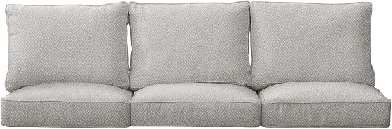 Sorra Home 23 in x 27 in x 5 in Deep Seating Cushion Set-Corded Sofa, Standard, Ivory 5 Pound