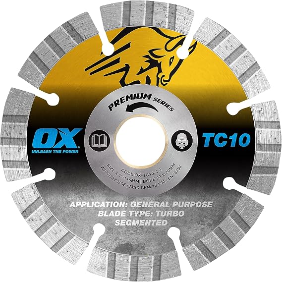 OX 4.5in General Purpose Diamond Blade for Concrete Wet Dry