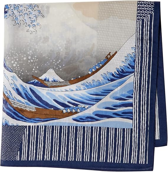 Japanese Goods Kyoto Accessories Handkerchief Kyocolor Hokusai Bcon