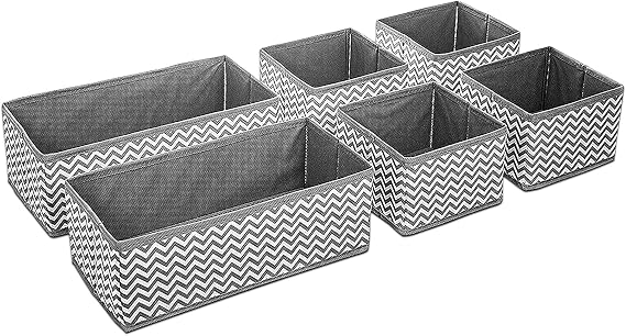 Canvas Storage Boxes Drawer Organiser for Clothes Storage, Foldable Storage Box to tidy Clothes, Socks, Ties, Underwear Organiser Wardrobe Storage