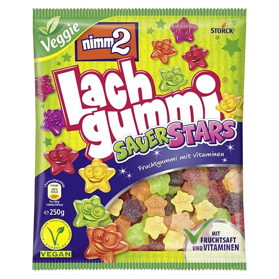 nimm2 SauerStars Salmon Rubber, 250g
